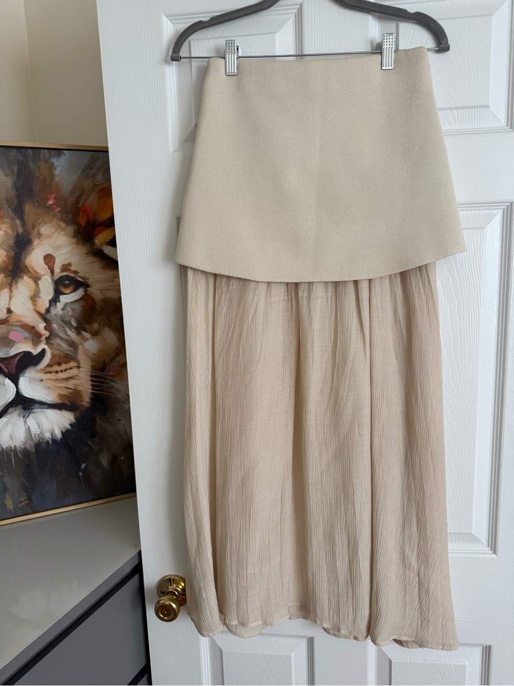 Zara Cream Knit Vest & Midi Skirt Matching Set Small - Picture 3 of 3